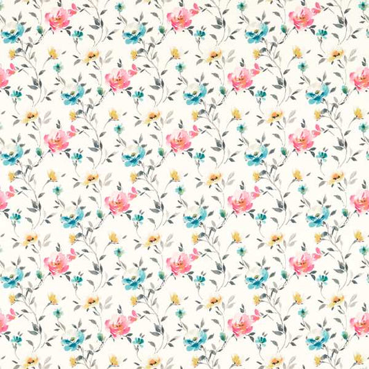 Clarke & Clarke Floral Flourish Serena Ivory Cushion Covers