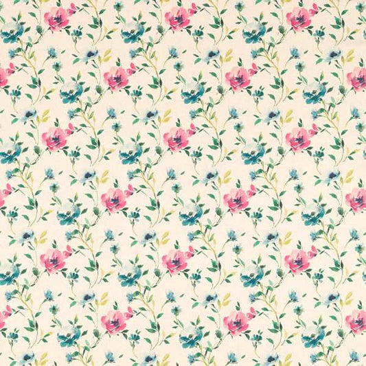 Clarke & Clarke Floral Flourish Serena Linen/Forest Roman Blind