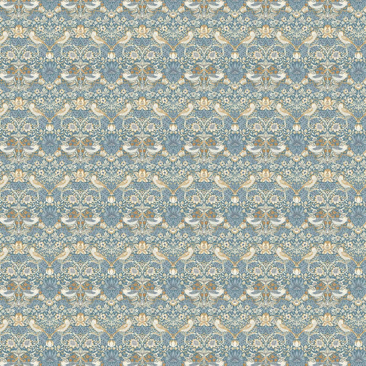 William Morris Strawberry Thief Denim/Spice Fabric