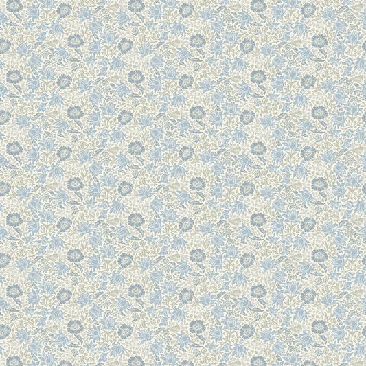 William Morris Mallow Denim/Ivory Fabric