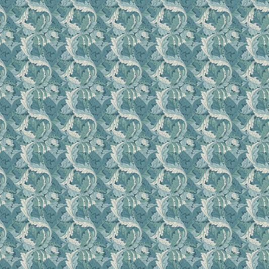 William Morris Acanthus Teal Roman Blind